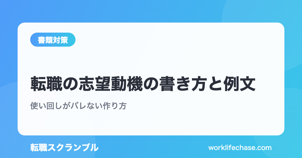 転職の志望動機の書き方と例文